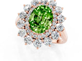 Rose gold Oval Cut Halo Cluster Diamond Ring with Pave Band and Four-Prong Setting_19