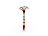 Rose gold Oval Cut Halo Diamond Engagement Ring with Pave Band and Four-Prong Setting_22