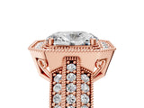Rose gold Oval Cut Halo Diamond Engagement Ring with Pave Split Shank and Four-Prong Setting_20