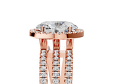 Rose gold Oval Cut Halo Diamond Engagement Ring with Split Shank and Four-Prong Setting_25