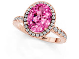 Rose gold Oval Cut Halo Diamond Pave Band with Prong Setting_1