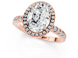 Rose gold Oval Cut Halo Diamond Pave Band with Prong Setting_1