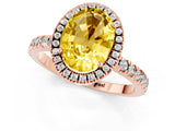 Rose gold Oval Cut Halo Diamond Pave Band with Prong Setting_1
