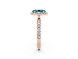 Rose gold Oval Cut Halo Diamond Pave Band with Prong Setting_2