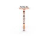 Rose gold Oval Cut Halo Diamond Pave Band with Prong Setting_2