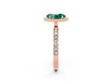 Rose gold Oval Cut Halo Diamond Pave Band with Prong Setting_2