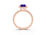 Rose gold Oval Cut Halo Diamond Pave Band with Prong Setting_3