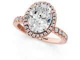 Rose gold Oval Cut Halo Diamond Pave Band with Prong Setting_4