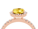 Rose gold Oval Cut Halo Diamond Pave Band with Prong Setting_4