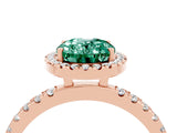Rose gold Oval Cut Halo Diamond Pave Band with Prong Setting_4