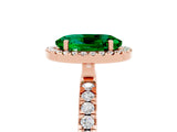 Rose gold Oval Cut Halo Diamond Pave Band with Prong Setting_5
