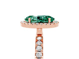 Rose gold Oval Cut Halo Diamond Pave Band with Prong Setting_5