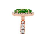 Rose gold Oval Cut Halo Diamond Pave Band with Prong Setting_5