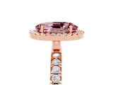 Rose gold Oval Cut Halo Diamond Pave Band with Prong Setting_5