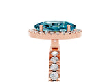 Rose gold Oval Cut Halo Diamond Pave Band with Prong Setting_5