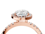 Rose gold Oval Cut Halo Diamond Pave Band with Prong Setting_7