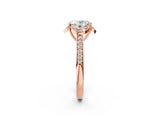 Rose gold Oval Cut Halo Diamond Ring with Channel Set Band and Four-Prong Setting_34