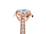 Rose gold Oval Cut Halo Diamond Ring with Channel Set Band and Four-Prong Setting_37