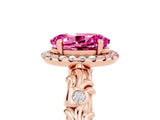 Rose gold Oval Cut Halo Diamond Solitaire with Filigree Band and Four-Prong Setting_5