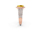 Rose gold Oval Cut Halo Pavé Diamond Engagement Ring with Split Shank and Four-Prong Setting_2