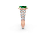 Rose gold Oval Cut Halo Pavé Diamond Engagement Ring with Split Shank and Four-Prong Setting_2