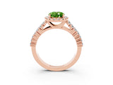 Rose gold Oval Cut Halo Pavé Diamond Engagement Ring with Split Shank and Four-Prong Setting_3