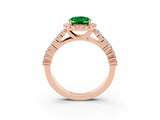 Rose gold Oval Cut Halo Pavé Diamond Engagement Ring with Split Shank and Four-Prong Setting_3