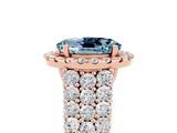 Rose gold Oval Cut Halo Pavé Diamond Engagement Ring with Split Shank and Four-Prong Setting_5