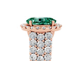 Rose gold Oval Cut Halo Pavé Diamond Engagement Ring with Split Shank and Four-Prong Setting_5