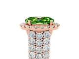 Rose gold Oval Cut Halo Pavé Diamond Engagement Ring with Split Shank and Four-Prong Setting_5