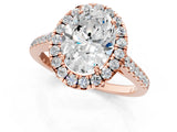 Rose gold Oval Cut Halo Pave Diamond Engagement Ring with Four-Prong Setting_4