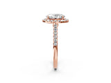 Rose gold Oval Cut Halo Pave Diamond Engagement Ring with Four-Prong Setting_5