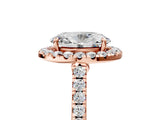 Rose gold Oval Cut Halo Pave Diamond Engagement Ring with Four-Prong Setting_8
