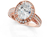 Rose gold Oval Cut Halo Pave Split Shank Prong Setting Ring_33