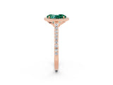 Rose gold Oval Cut Halo Round Diamond Pavé Band with Four-Prong Setting_2