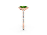 Rose gold Oval Cut Halo Round Diamond Pavé Band with Four-Prong Setting_2