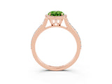 Rose gold Oval Cut Halo Round Diamond Pavé Band with Four-Prong Setting_3