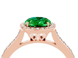 Rose gold Oval Cut Halo Round Diamond Pavé Band with Four-Prong Setting_4