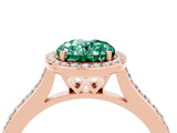 Rose gold Oval Cut Halo Round Diamond Pavé Band with Four-Prong Setting_4