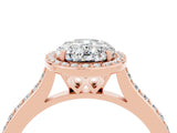 Rose gold Oval Cut Halo Round Diamond Pavé Band with Four-Prong Setting_4