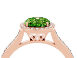 Rose gold Oval Cut Halo Round Diamond Pavé Band with Four-Prong Setting_4