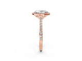 Rose gold Oval Cut Halo Round Diamond Pavé Band with Four-Prong Setting_5