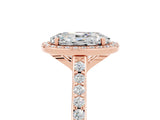 Rose gold Oval Cut Halo Round Diamond Pavé Band with Four-Prong Setting_5