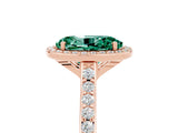 Rose gold Oval Cut Halo Round Diamond Pavé Band with Four-Prong Setting_5