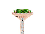 Rose gold Oval Cut Halo Round Diamond Pavé Band with Four-Prong Setting_5
