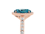 Rose gold Oval Cut Halo Round Diamond Pavé Band with Four-Prong Setting_5