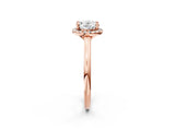 Rose gold Oval Cut Halo Round Diamond Solitaire Engagement Ring with Pave Band and Four-Prong Setting_21