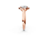 Rose gold Oval Cut Halo Solitaire Engagement Ring with Square Band and Four-Prong Setting_68