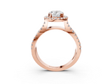 Rose gold Oval Cut Halo Split Shank Pave Set Ring_69