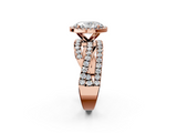 Rose gold Oval Cut Halo Split Shank Prong Setting Ring_75